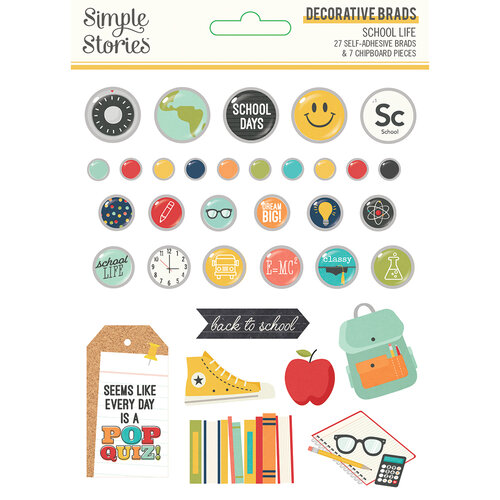 Simple Stories - School Life Collection - Decorative Brads