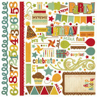 Memory Works - Simple Stories - Happy Day Collection - 12 x 12 Cardstock Stickers - Fundamentals