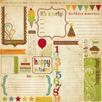 Simple Stories - Happy Day Collection - 12 x 12 Double Sided Paper - Birthday Memory