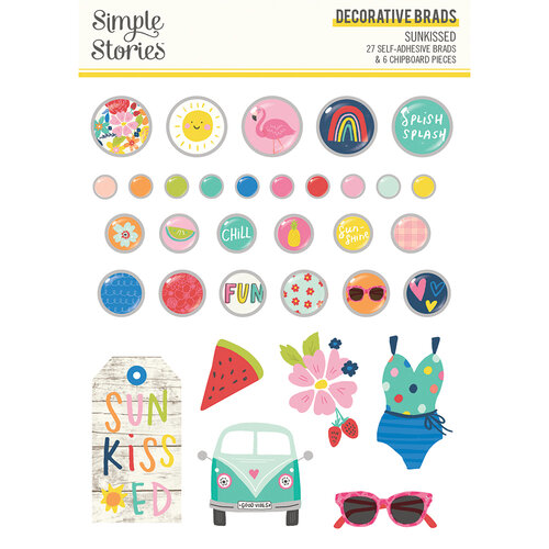 Simple Stories - Sunkissed Collection - Decorative Brads