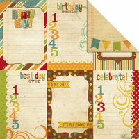 Simple Stories - Happy Day Collection - 12 x 12 Double Sided Paper - Vertical Journaling Card Elements