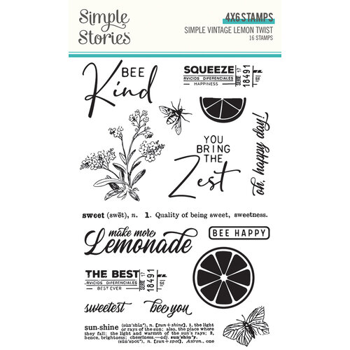 Simple Stories - Simple Vintage Lemon Twist Collection - Clear Photopolymer Stamps