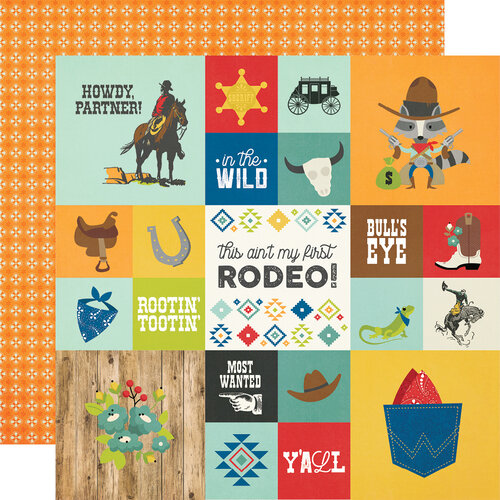 Simple Stories - Howdy! Collection - 12 x 12 Double Sided Paper - 2 x 2 and 4 x 4 Elements