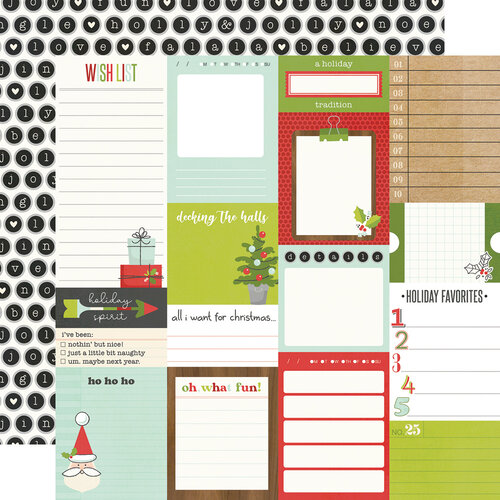 Simple Stories - Make It Merry Collection - Christmas - 12 x 12 Double Sided Paper - Journal Elements