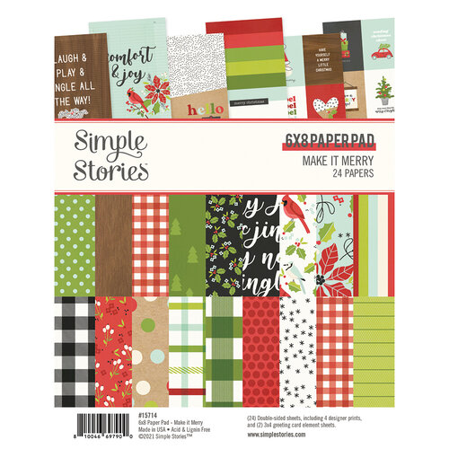 Simple Stories - Make It Merry Collection - Christmas - 6 x 8 Paper Pad