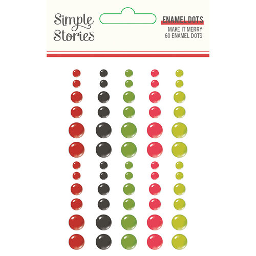 Simple Stories - Make It Merry Collection - Christmas - Enamel Dots
