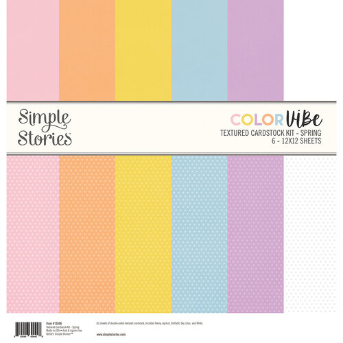 Simple Stories - Color Vibe Collection - 12 x 12 Textured Cardstock Kit - Spring