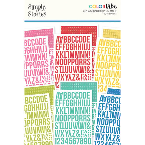 Simple Stories - Color Vibe Collection - Sticker Book - Alpha - Summer