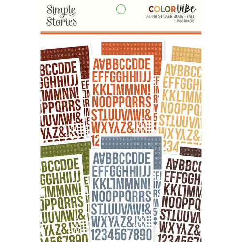 Simple Stories - Color Vibe Collection - Sticker Book - Alphabet - Fall