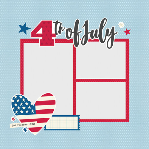 Simple Stories - Simple Pages Collection - Page Pieces - 4th of July Simple Stories - Simple Pages Collection - Page Pieces - 4th of July