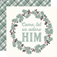 Simple Stories - Oh, Holy Night Collection - Christmas - 12 x 12 Double Sided Paper - Adore Him