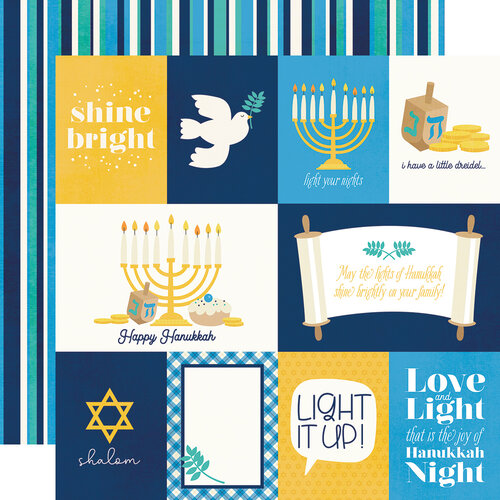 Simple Stories - Happy Hanukkah Collection - 12 x 12 Double Sided Paper - Element Cards