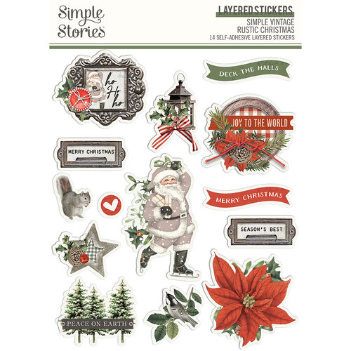 Simple Stories - Simple Vintage Rustic Christmas Collection - Layered Stickers