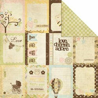 Memory Works - Simple Stories - Baby Steps Collection - 12 x 12 Double Sided Paper - Flash Cards