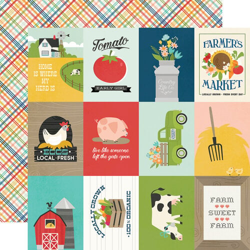 Simple Stories - Homegrown Collection - 12 x 12 Double Sided Paper - 3 x 4 Elements