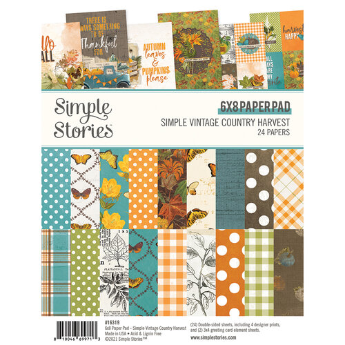 Simple Stories - Simple Vintage Country Harvest Collection - 6 x 8 Paper Pad