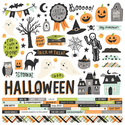 Simple Stories - Spooky Nights Collection - Halloween - 12 x 12 Cardstock Stickers