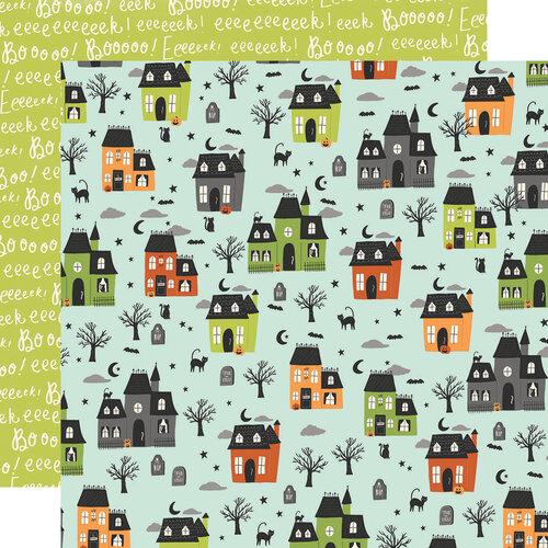 Simple Stories - Spooky Nights Collection - Halloween - 12 x 12 Double Sided Paper - Let's Get Spooky