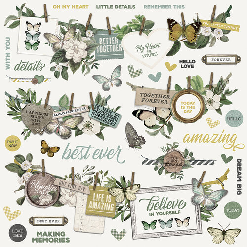 Simple Stories - Simple Vintage Weathered Garden Collection - 12 x 12  Cardstock Stickers