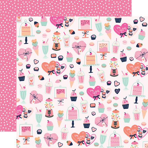 Simple Stories - Happy Hearts Collection - 12 x 12 Double Sided Paper - Sweet on You