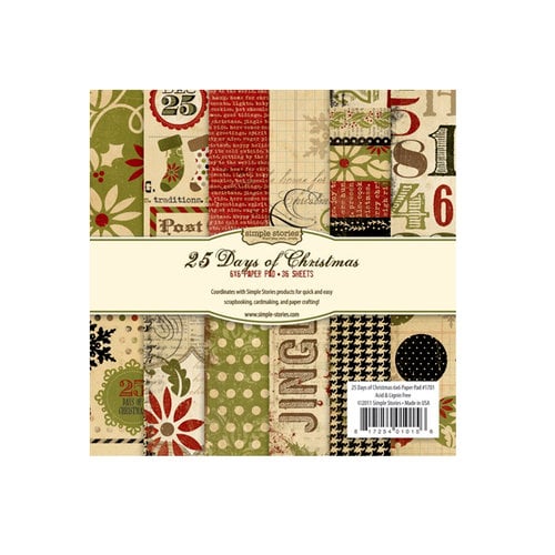 Memory Works - Simple Stories - 25 Days of Christmas Collection - 6 x 6 Paper Pad