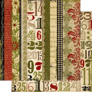 Memory Works - Simple Stories - 25 Days of Christmas Collection - 12 x 12 Double Sided Paper - Merry and Bright