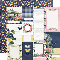 Simple Stories - Simple Vintage Indigo Garden Collection - 12 x 12 Double Sided Paper - Journal Elements