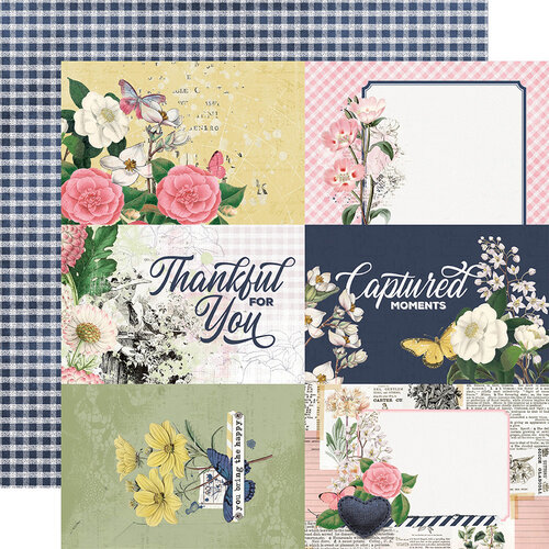 Simple Stories - Simple Vintage Indigo Garden Collection - 12 x 12 Double Sided Paper - 4 x 6 Elements