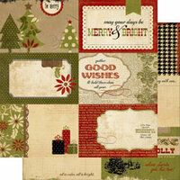 Memory Works - Simple Stories - 25 Days of Christmas Collection - 12 x 12 Double Sided Paper - Journaling Card Elements 2