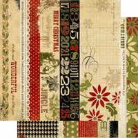 Memory Works - Simple Stories - 25 Days of Christmas Collection - 12 x 12 Double Sided Paper - Border and Title Strip Elements