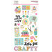 Simple Stories - Let's Get Crafty Collection - 6 x 12 Chipboard Stickers
