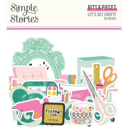 Simple Stories - Let's Get Crafty Collection - Ephemera - Bits and Pieces