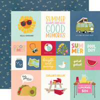 Simple Stories - Summer Lovin' Collection - 12 x 12 Double Sided Paper - 2 x 2 and 4 x 4 Elements