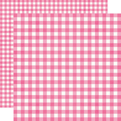 Simple Stories - Summer Lovin' Collection - 12 x 12 Double Sided Paper - Pink Gingham