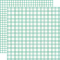 Simple Stories - Summer Lovin' Collection - 12 x 12 Double Sided Paper - Robin's Egg Gingham