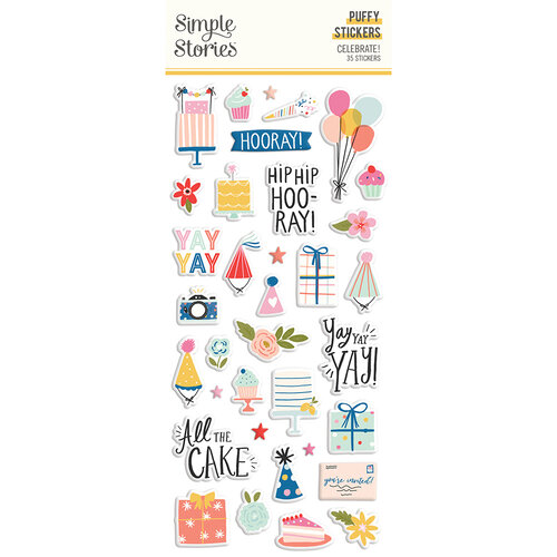 Simple Stories - Celebrate Collection - Puffy Stickers