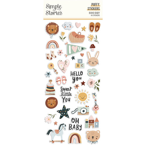 Simple Stories - Boho Baby Collection - Puffy Stickers