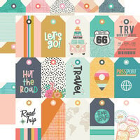 Simple Stories - Let's Go Collection - 12 x 12 Double Sided Paper - Tags