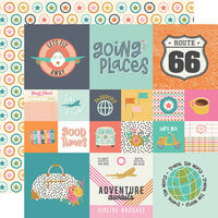Simple Stories - Let's Go Collection - 12 x 12 Double Sided Paper - 2 x 2 and 4 x 4 Elements