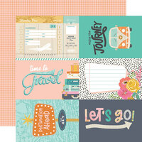 Simple Stories - Let's Go Collection - 12 x 12 Double Sided Paper - 4 x 6 Elements