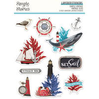 Simple Stories - Simple Vintage Vintage Seas Collection - Layered Stickers