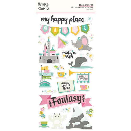 Simple Stories - Say Cheese Fantasy At the Park Collection - Foam Stickers