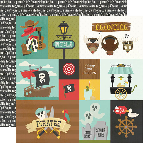 Simple Stories - Say Cheese Frontier At the Park Collection - 12 x 12 Double Sided Paper - Elements 2