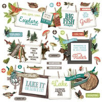 Simple Stories - Simple Vintage Lakeside Collection - 12x 12 Cardstock Stickers - Banners