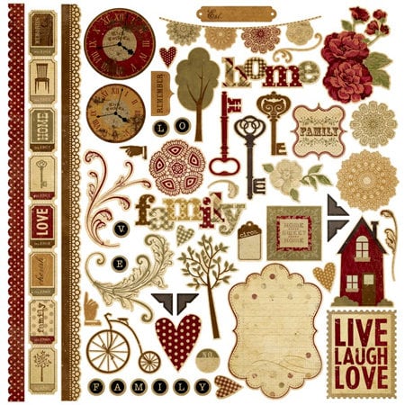 Memory Works - Simple Stories - Generations Collection - 12 x 12 Cardstock Stickers - Fundamentals