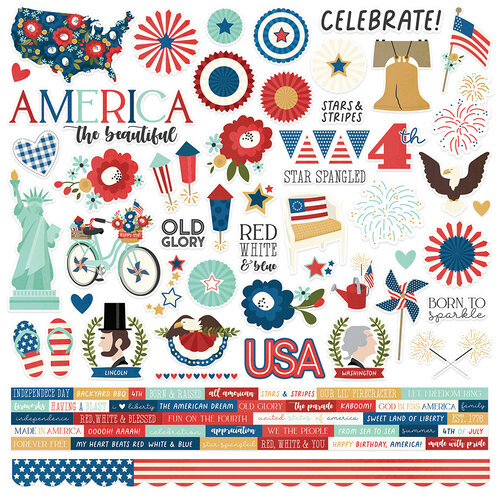 Simple Stories - America The Beautiful Collection - 12 x 12 Cardstock Stickers