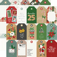Simple Stories - Hearth and Holiday Collection - 12 x 12 Double Sided Paper - Tags