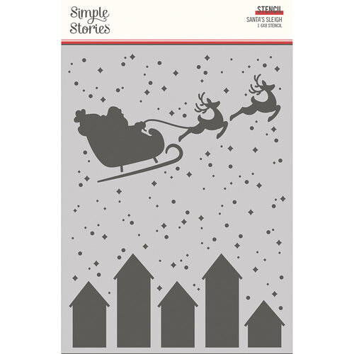 Simple Stories - Hearth and Holiday Collection - 6 x 8 Stencils - Santa's Sleigh