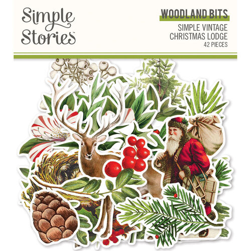 Simple Stories - Simple Vintage Christmas Lodge Collection - Ephemera - Bits and Pieces - Woodland