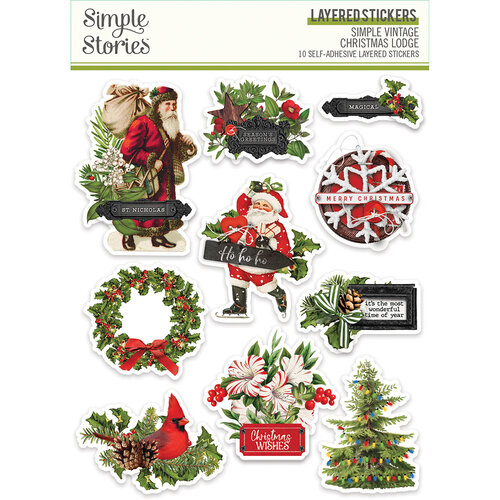 Simple Stories - Simple Vintage Christmas Lodge Collection - Layered Stickers